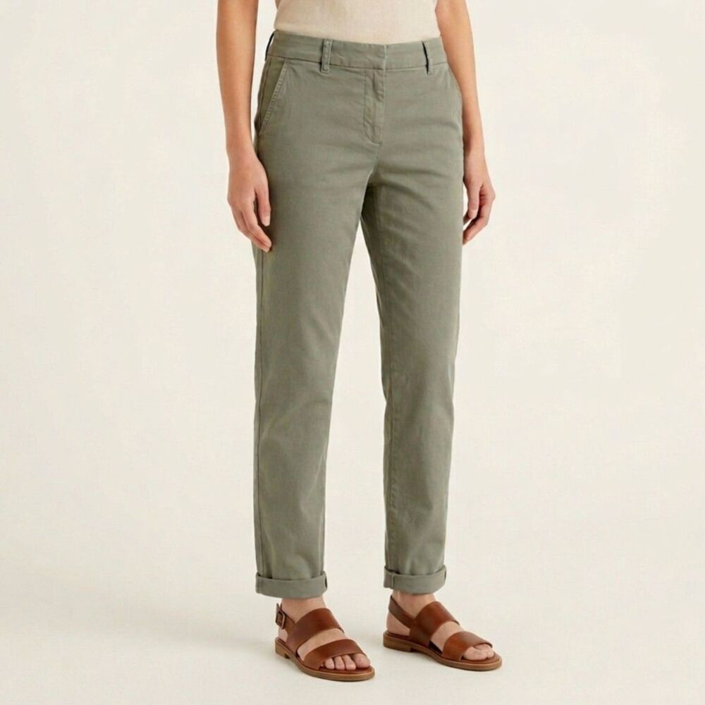 Ann Taylor Loft Marisa Pants Size 10 Olive Green Chino Trousers Straight Stretch